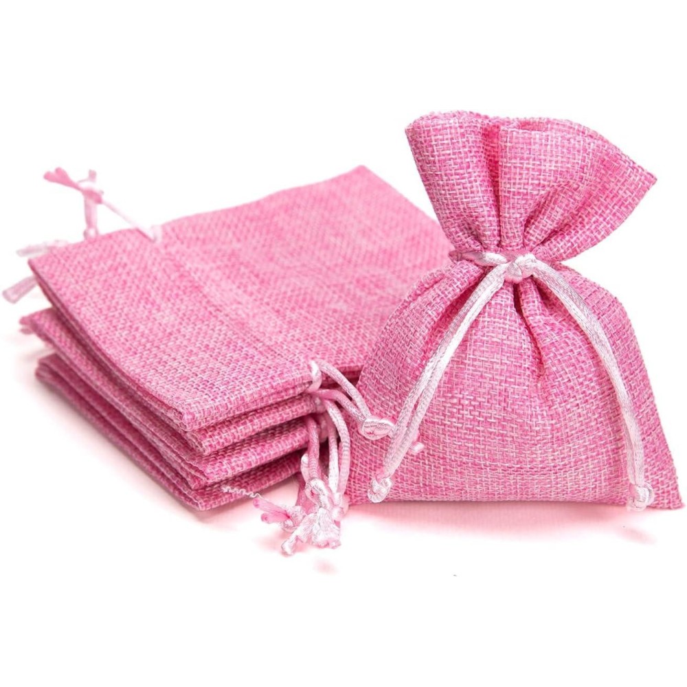 SACCHETTO JUTA COTTON CM10X13 ROSA